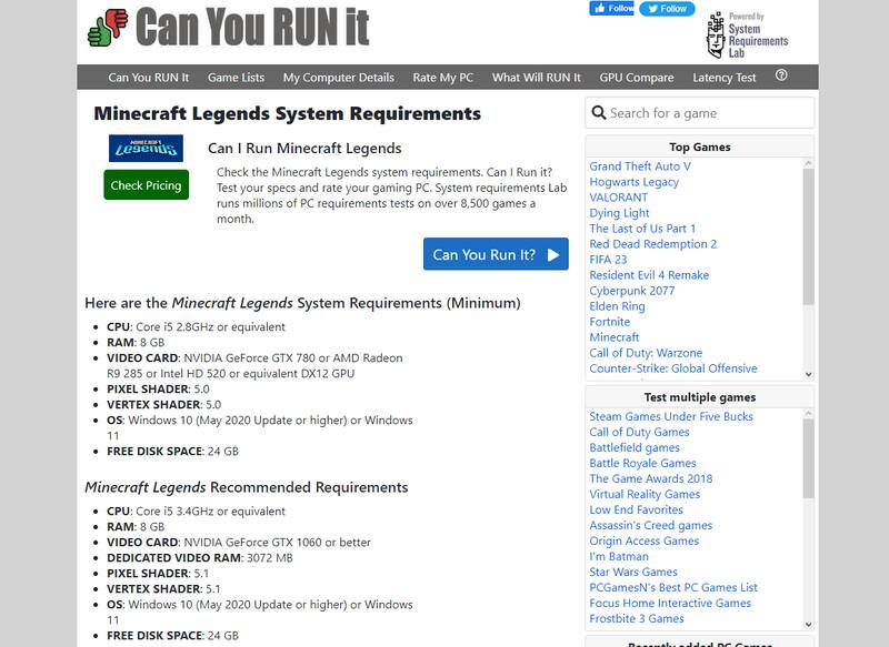 Este sitio te permitirá saber si tu PC puede ejecutar algún juego en específico. Crédito: Can You Run It?