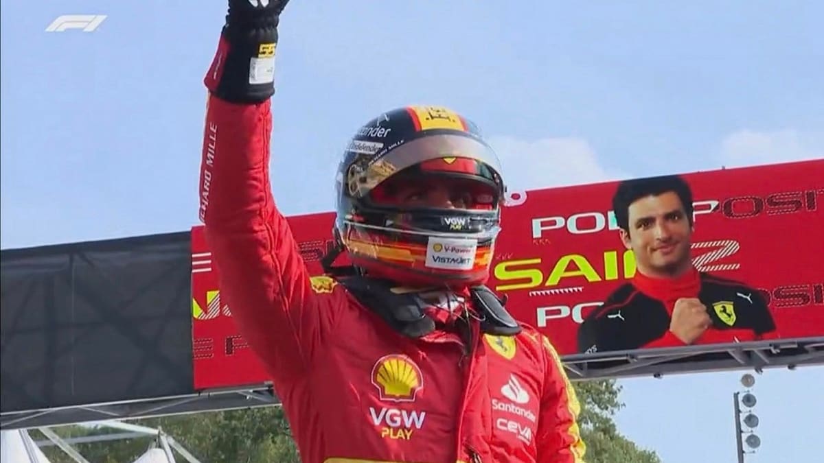 VIDEO | ¡Golpe de Ferrari en F1! Carlos Sainz le robó la pole position del Gran Premio de Italia a Max Verstappen
