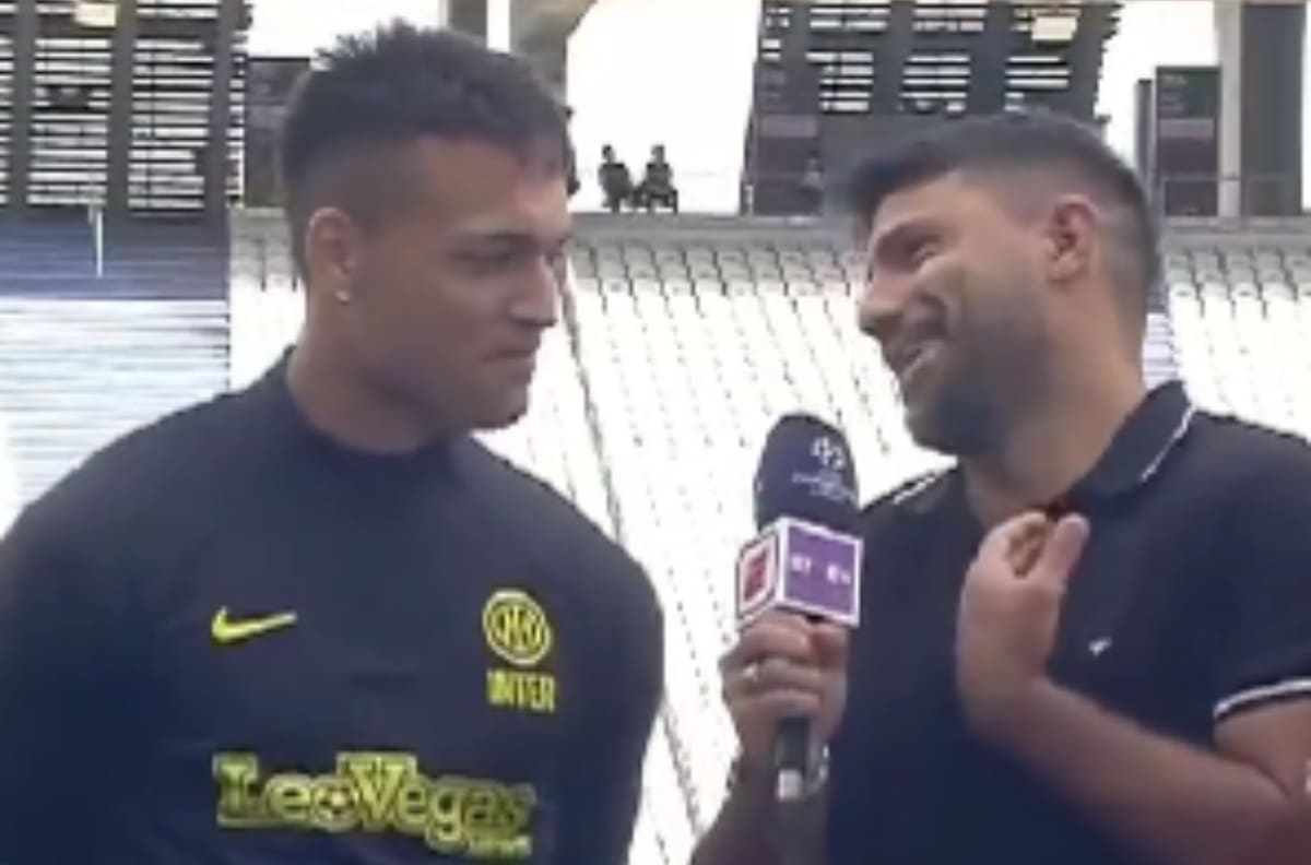 Kun Agüero tuvo un gracioso cruce con Lautaro Martínez antes de la final de Champions: “Que te vaya bien, pero...”