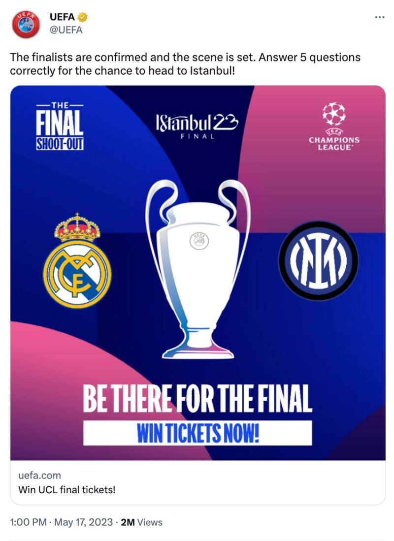 La publicación de la UEFA que dio como finalista al Real Madrid