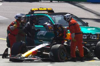 Checo Pérez sufrió duro accidente en la clasificación y partirá último en el GP de Mónaco