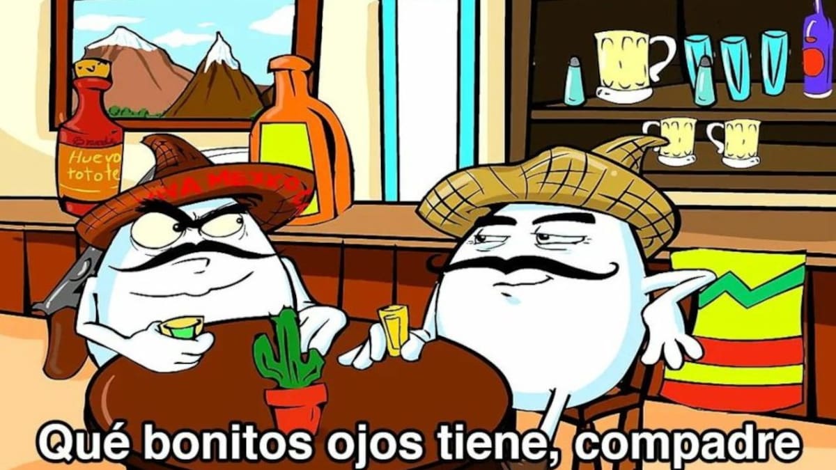 Checo Pérez y Max Verstappen como la caricatura de Huevo Cartoon.