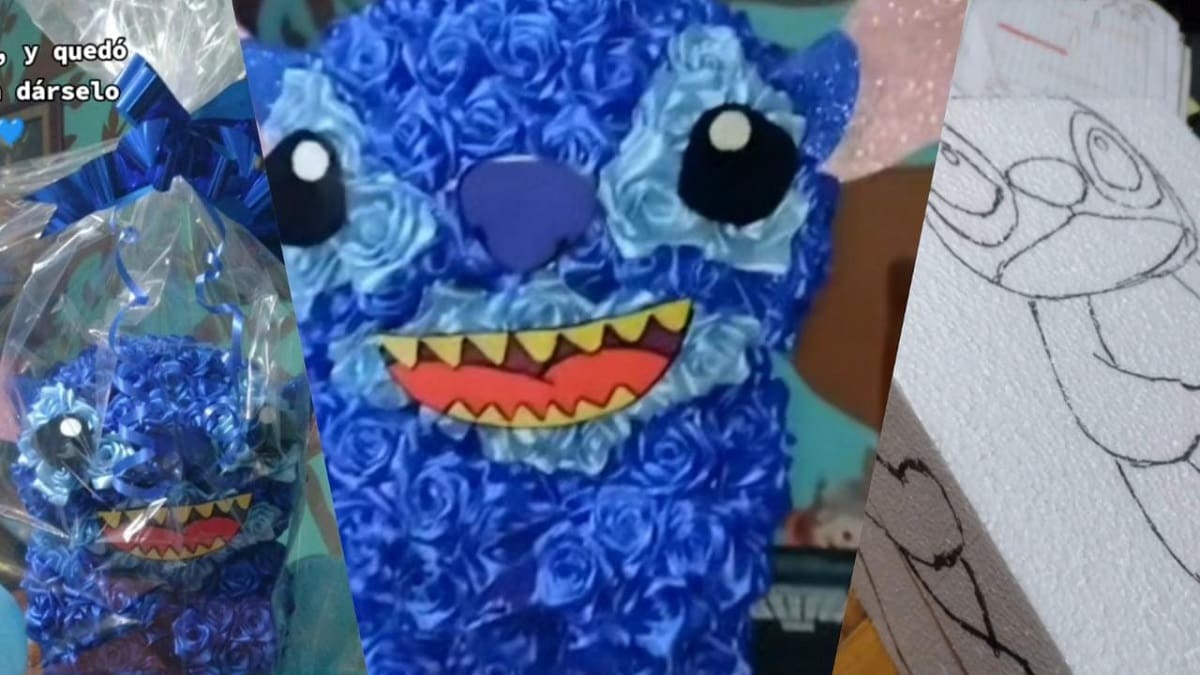 Chico se hizo viral en TikTok al mostrar su Stitch de rosas infinitas