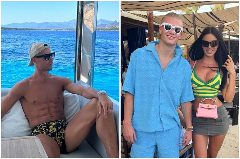 Cristiano Ronaldo en su yate en Cerdeña y Erling Haaland junto a Ivana Knoll en Ibiza