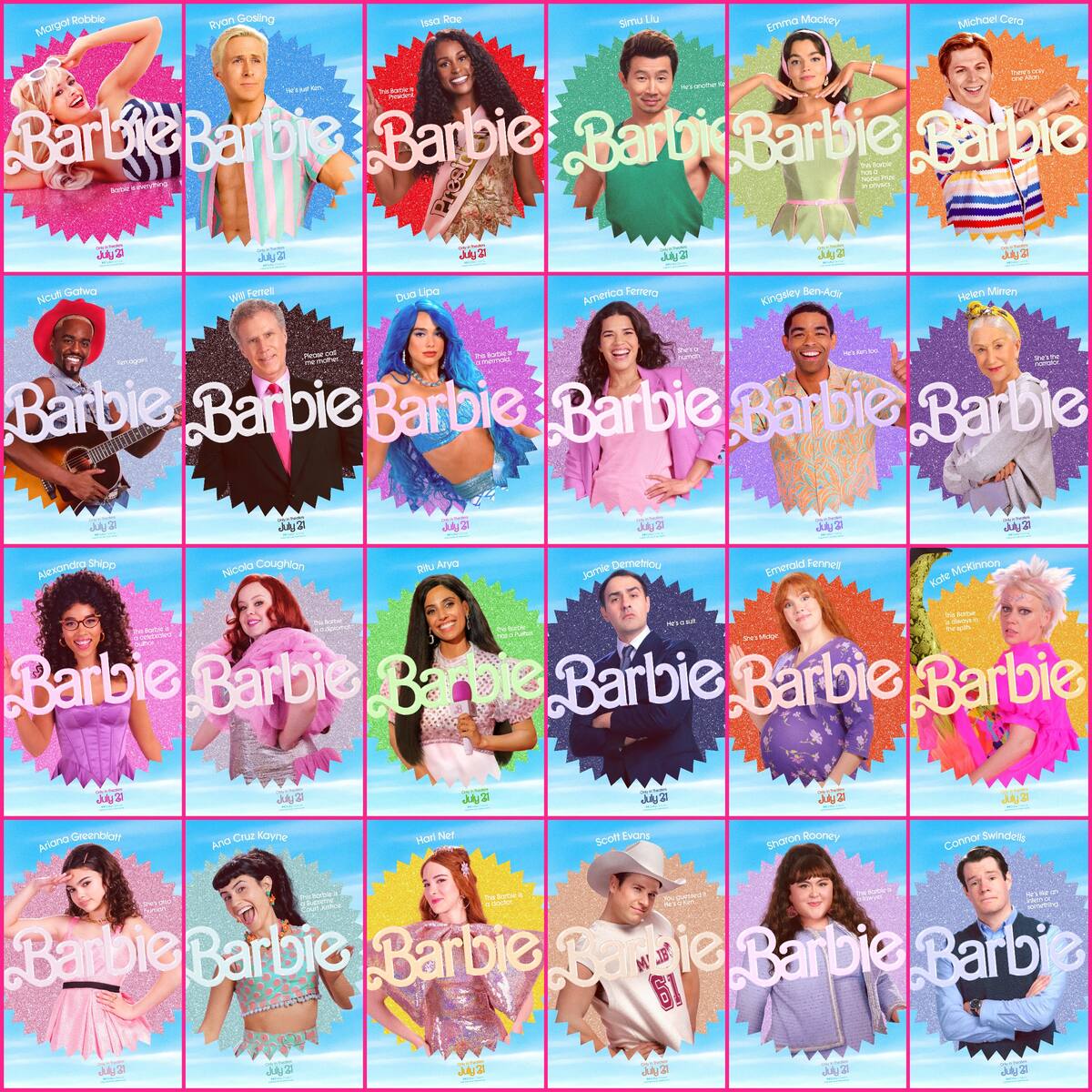 Elenco completo de la película de Barbie.