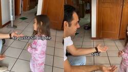 Niña llora porque su papá se quitó el bigote y se hace viral | VIDEO