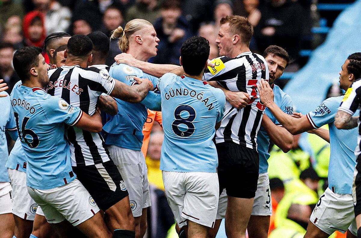 VIDEO | Haaland casi se va a los golpes en el partido de Manchester City vs Newcastle