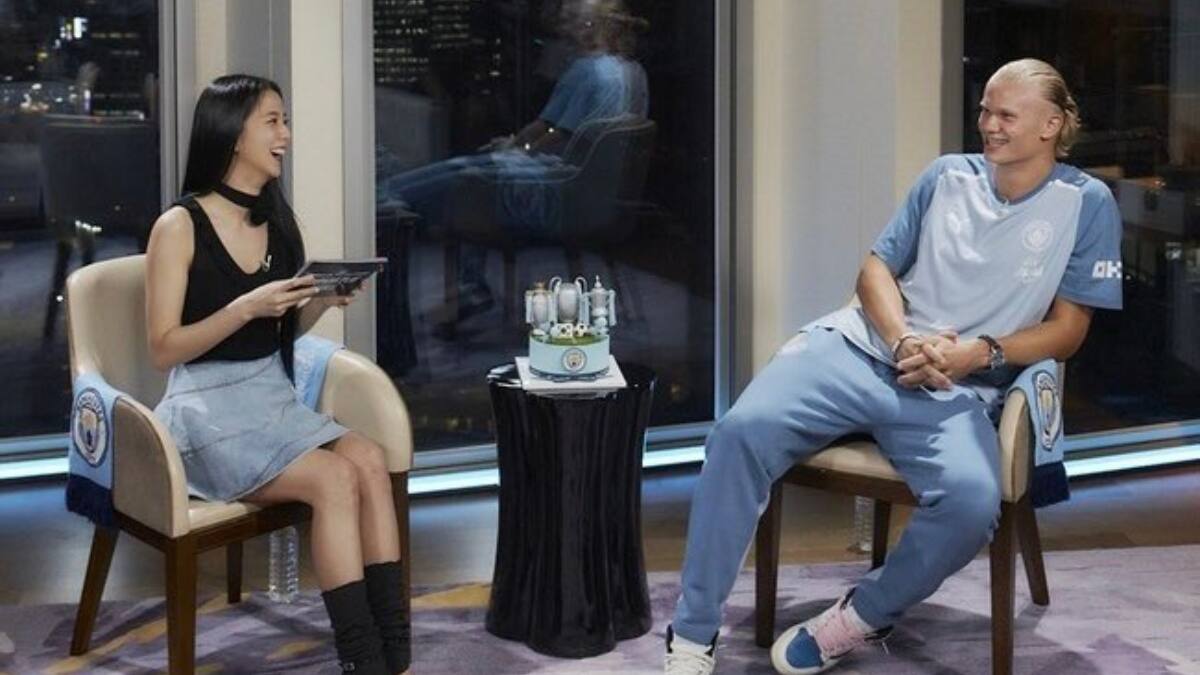 VIDEO | El inesperado regalo de Erling Haaland a famosa cantante de Blackpink