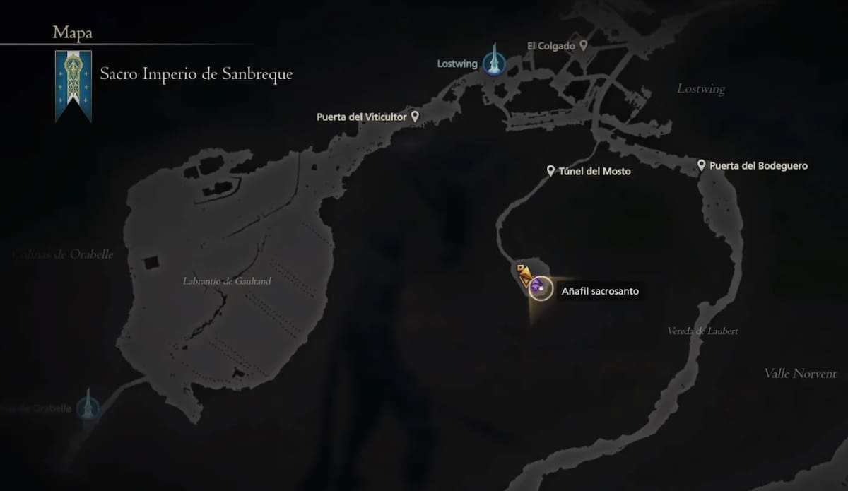 Ubicación Añafil Sacrosanto. Créditos: Square Enix.