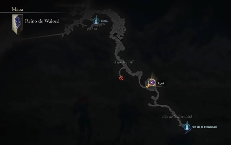 Ubicación Agni. Créditos: Square Enix.