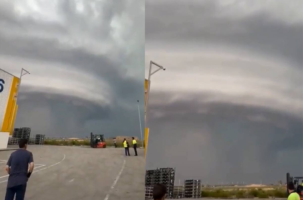 VIDEO | Captan supercélula en los cielos de Zaragoza, España
