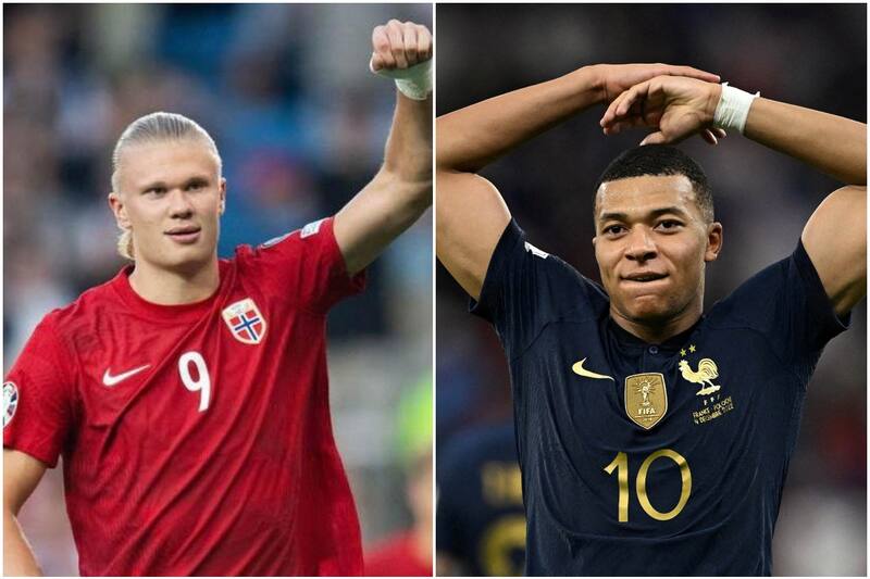 Erling Haaland superó en dos goles a Kylian Mbappé durante esta temporada a nivel de clubes y selección