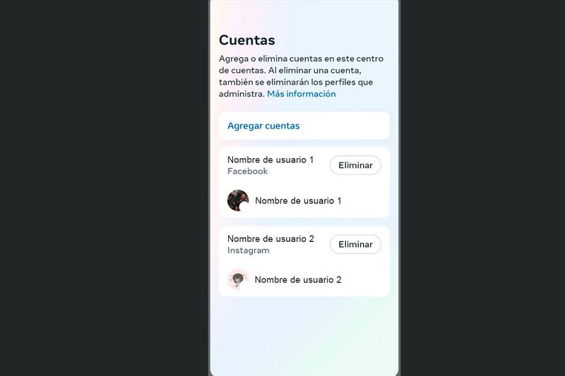 Tendrás que seleccionar el botón de "Eliminar" junto al nombre de la cuenta que quieras desvincular.