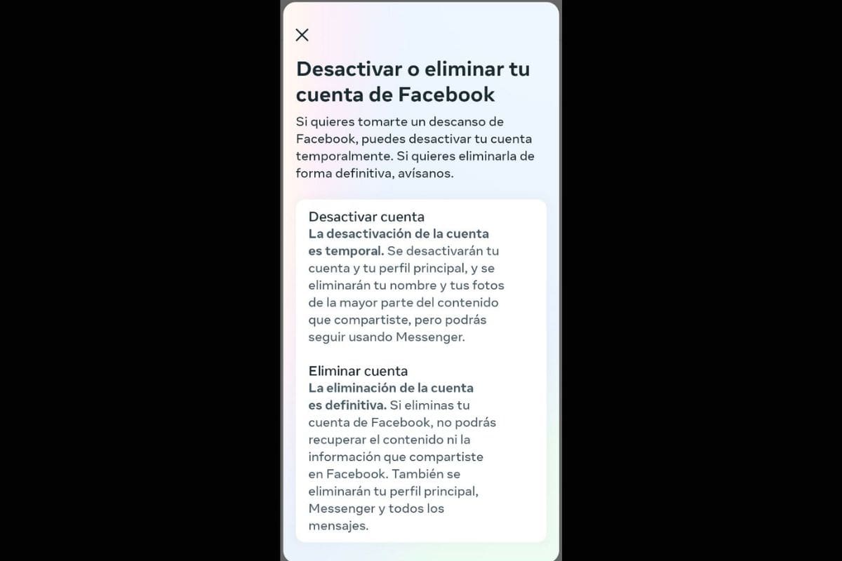 Así puedes eliminar para siempre tu cuenta de Facebook.