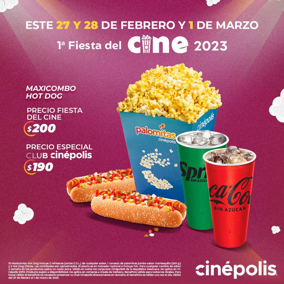 Combos de Cinépolis.
