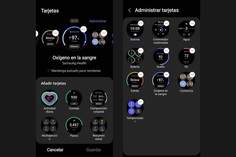 Las tarjetas son una de las partes más útiles de los Galaxy Watch.