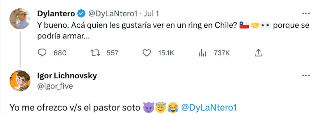 El central se postuló en redes sociales.