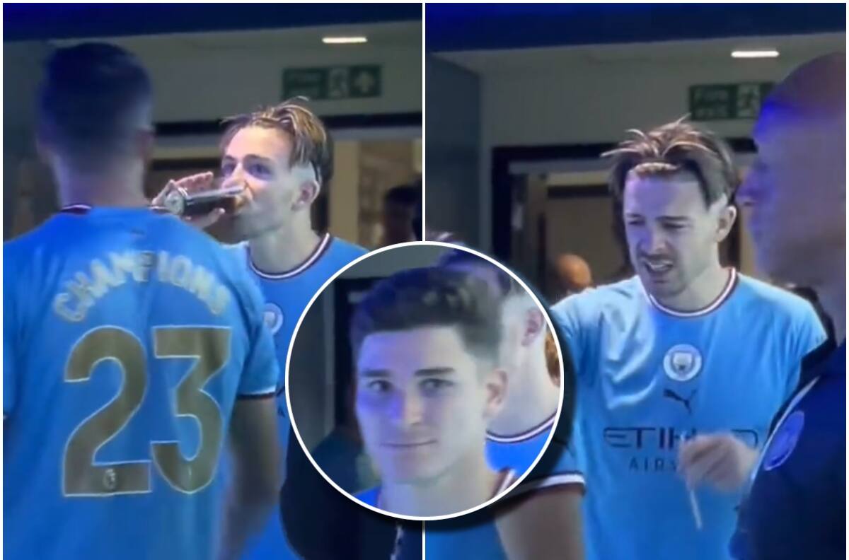 VIDEO | La llamativa reacción de Jack Grealish y Ederson al probar el fernet de Julián Álvarez