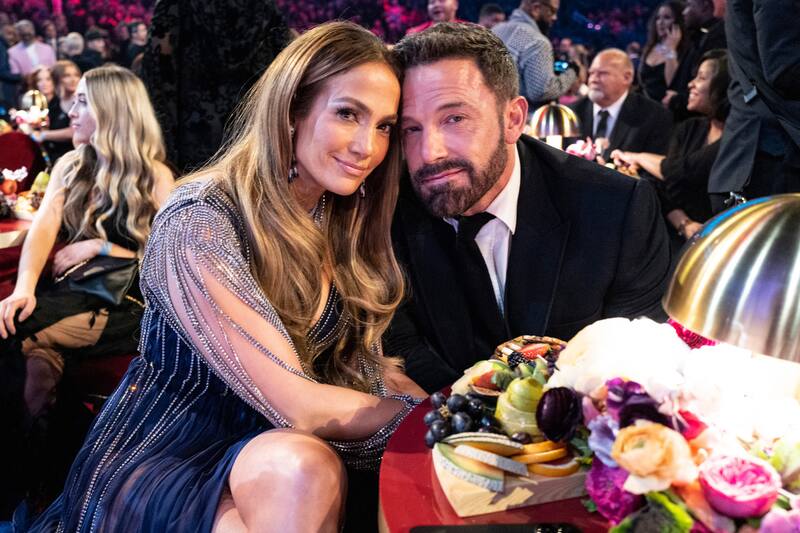 Jennifer Lopez y Ben Affleck en los Grammy's 2023/ Getty Images