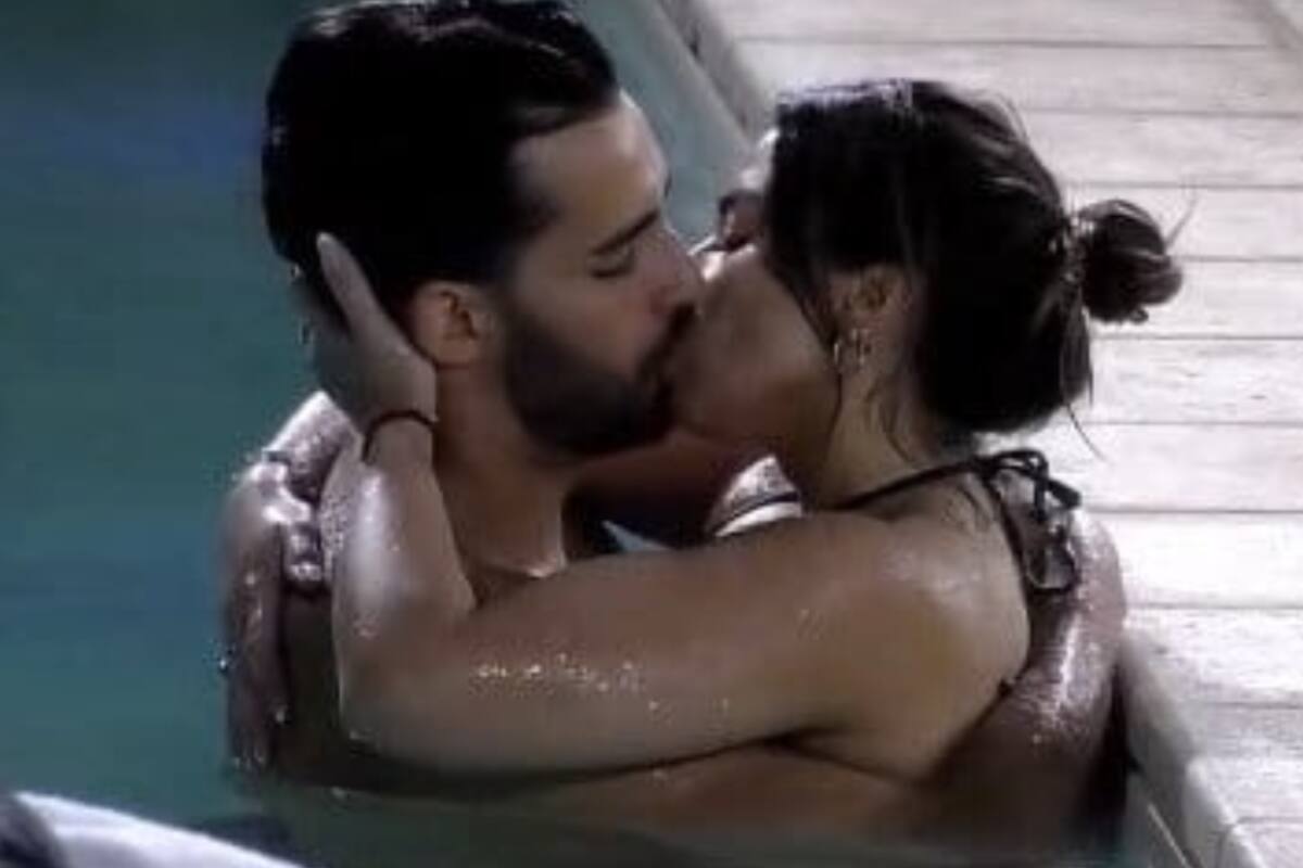 La expareja a pesar de no haber podido definir su estado amoroso, sí compartió una apasionada sesión de besos en la piscina de "Gran Hermano" Chile.