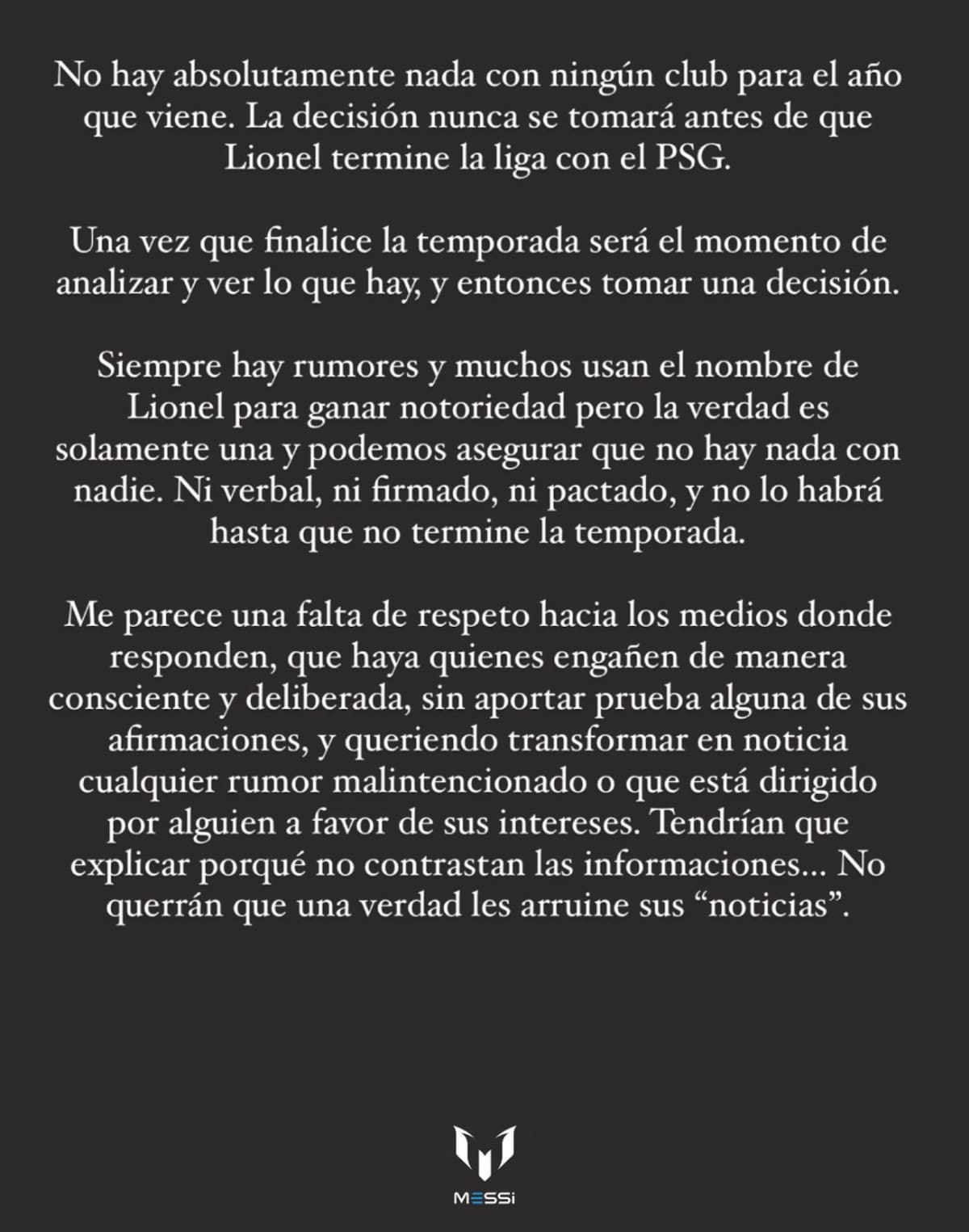 El comunicado del padre de Lionel tras los rumores de un posible fichaje en un club saudí