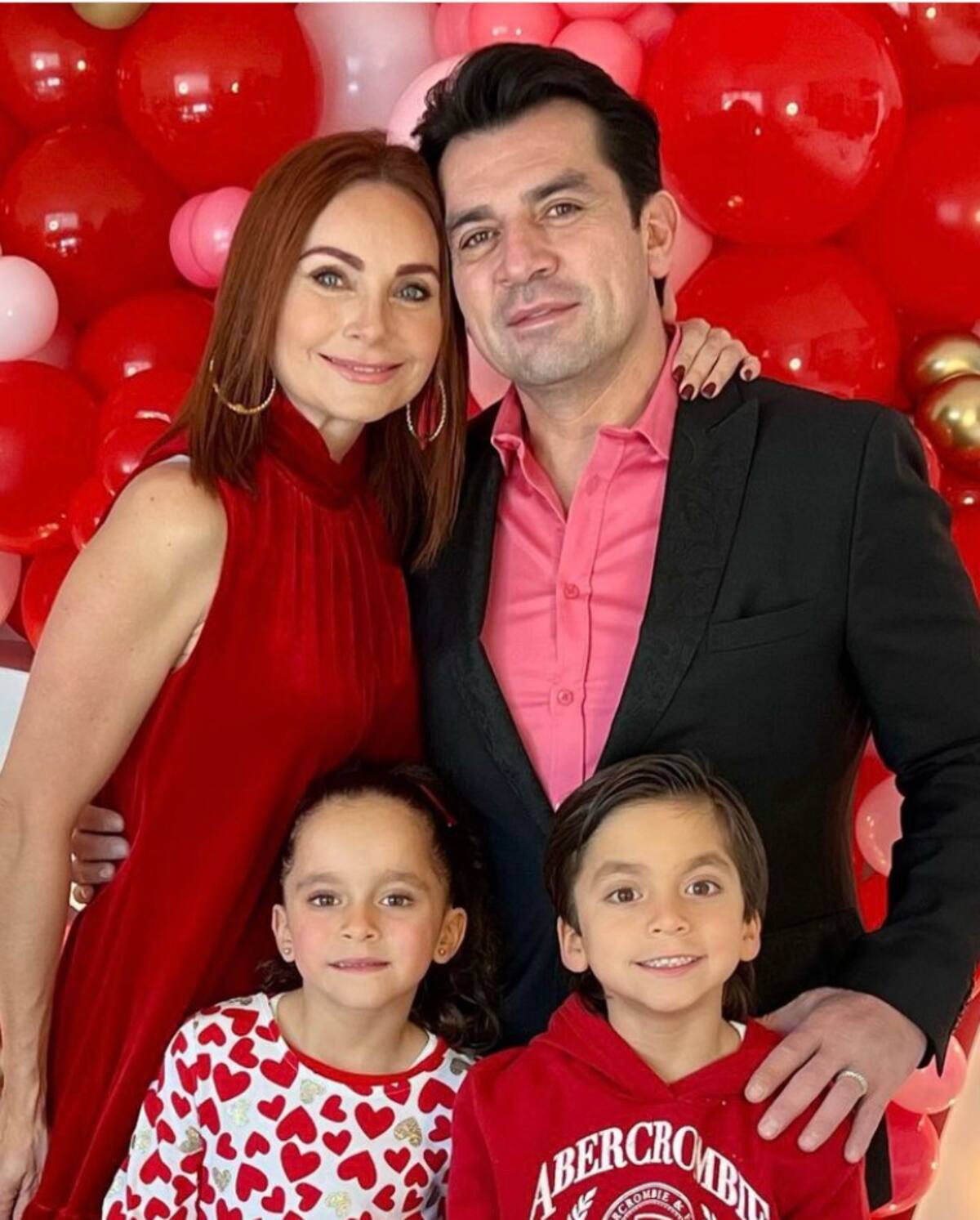 El actor junto a su familia