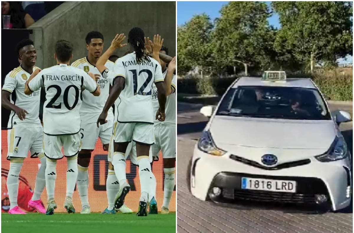 VIDEO | Figura del Real Madrid causó furor al llegar en taxi a los entrenamientos del club