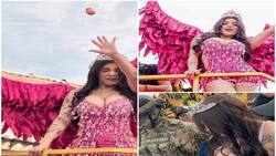 Karely Ruiz es recibida a “huevazos” en el carnaval de Guaymas