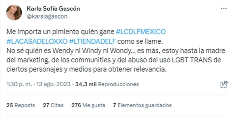La actriz española aseguró que ella apoya al colectivo LGBTQ+ pero de manera diferente.