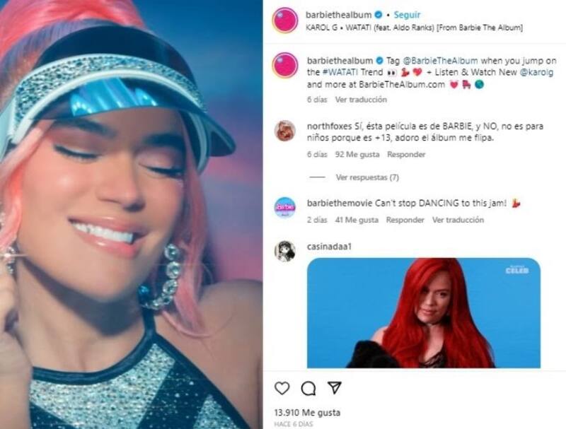 La colombiana participa en Barbie.