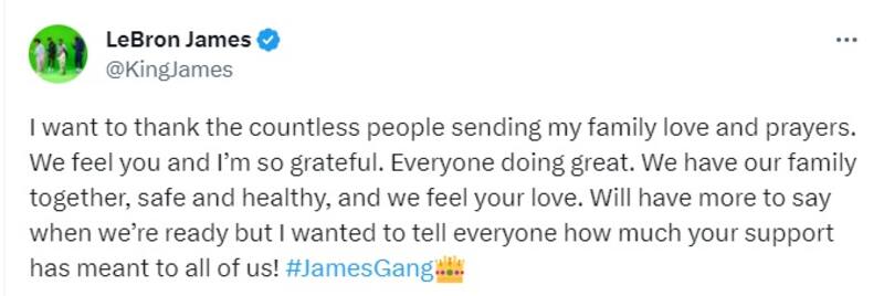 agradeció todas las muestras de cariño que ha recibido.