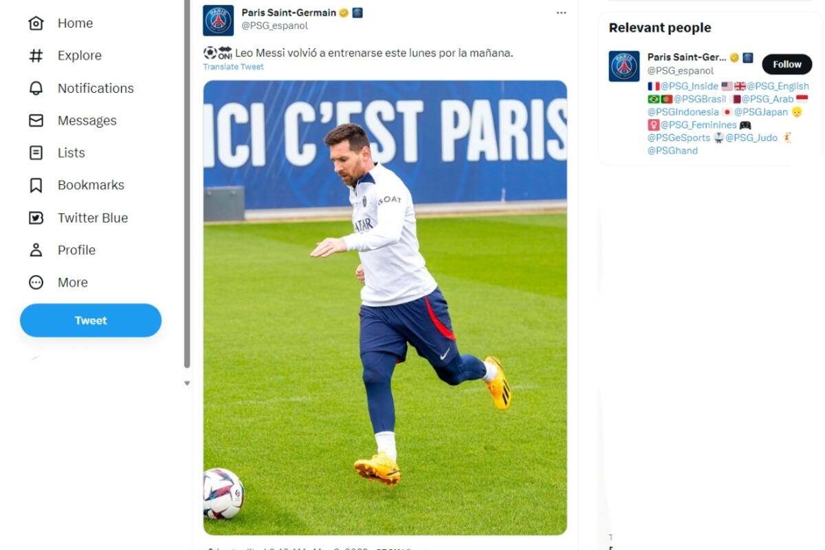 Lionel Messi regresó a los entrenamientos con el PSG