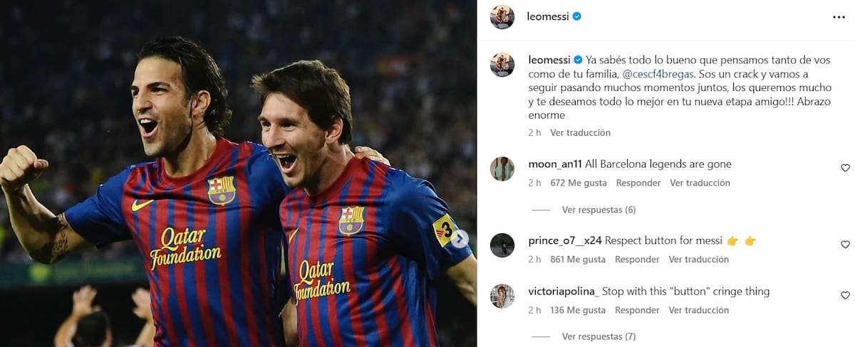 Lionel Messi mantiene una buena amistad con Cesc Fábregas. (Captura de pantalla)