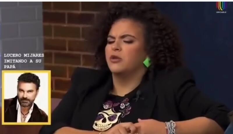 Lucerito Mijares imita a sus papás, Lucero y Mijares en programa de televisión.