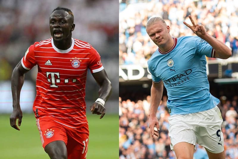 Sadio Mané y Erling Haaland las principales figuras de Bayern Munich y Manchester City se verán las caras por cuartos de final de Champions League.