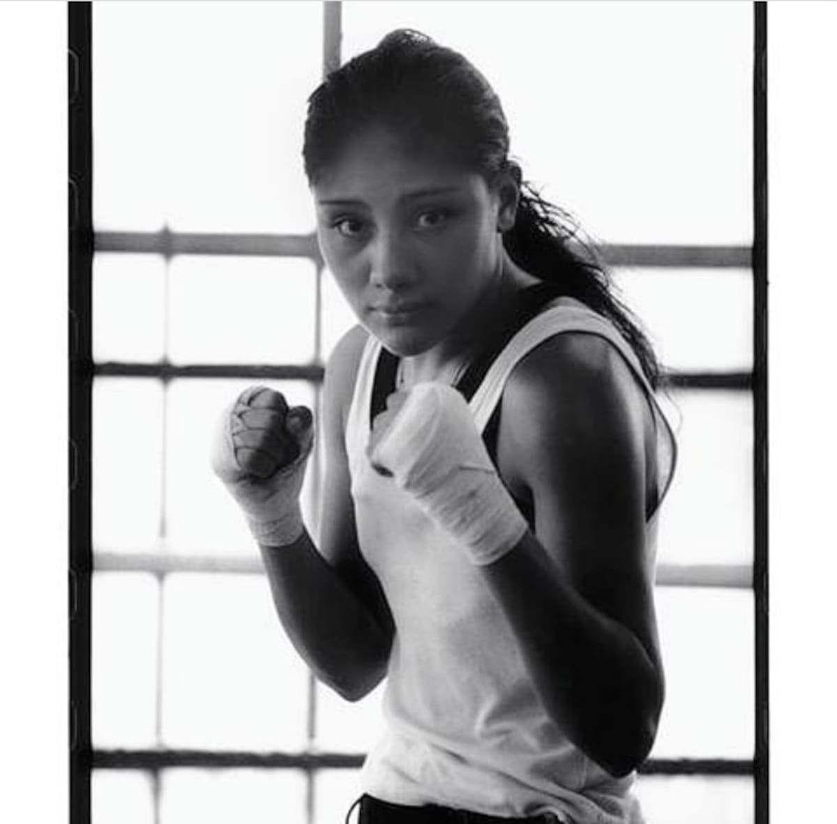 La boxeadora en sus inicios