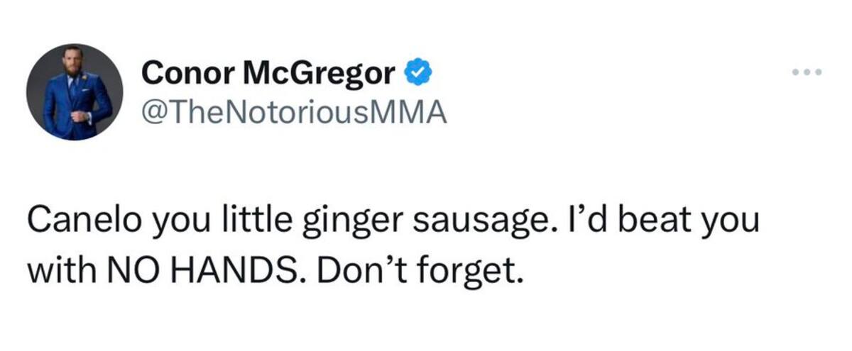 "The Notorious" le respondió a Canelo a través de Twitter