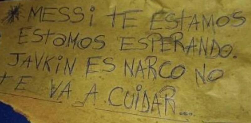 Este fue el mensaje dejado en el lugar