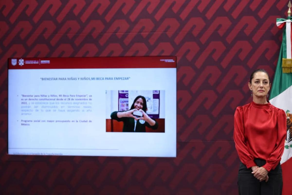 La jefa de gobierno, Claudia Sheinbaum durante la presentación del incremento a los montos otorgados para las becas.