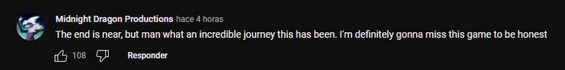 Los fanáticos de Monster Hunter Rise: Sunbreak están agradecidos de todo lo que a sido el juego: "El final está cerca, pero hombre, qué increíble viaje ha sido. Siendo honesto, definitivamente voy a extrañar este juego". Créditos: Pantallazo YouTube.