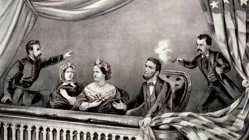 Representación gráfica de la muerte de Abraham Lincoln.