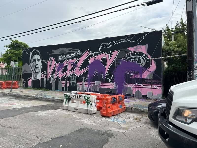 El mural de Lionel Messi que fue vandalizado por los hinchas rivales del Inter Miami