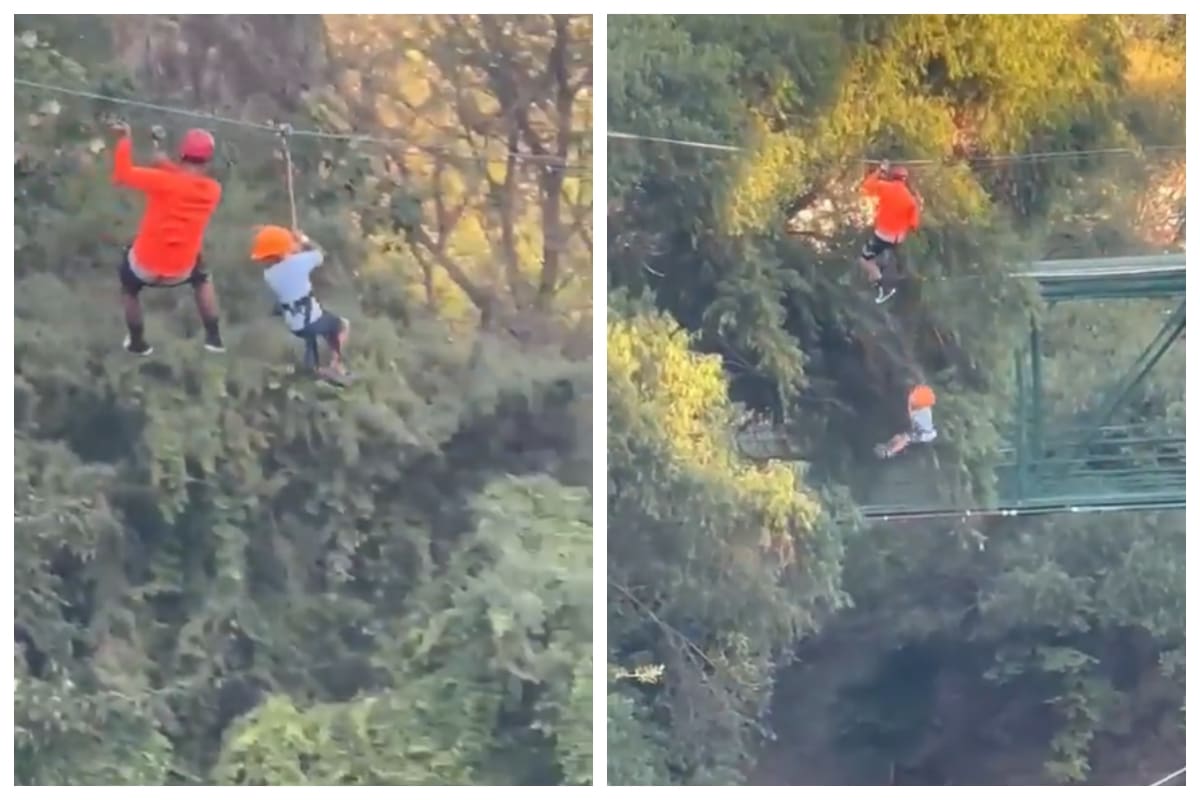 Un niño cayó desde una tirolesa y causó un momento de angustia.