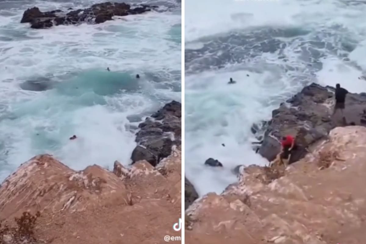 Personas ignoran letrero de advertencia en playa y las consecuencias son fuertes.