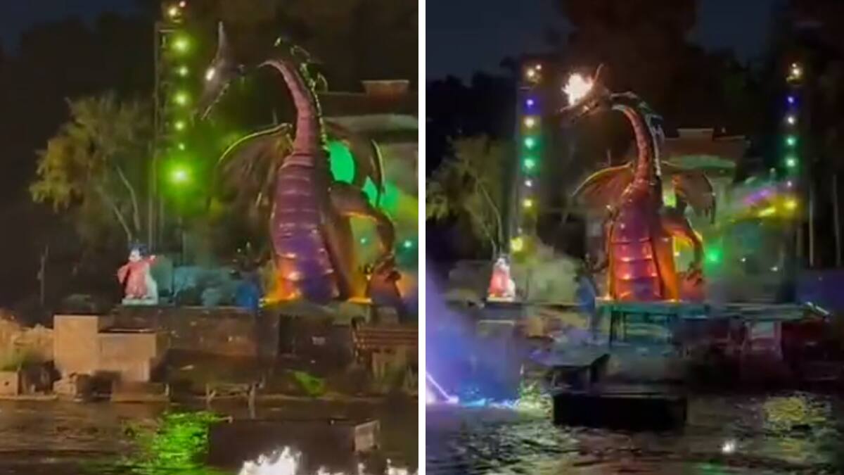 VIDEO| Dragón mecánico se incendia en Disneyland y sorprende a los asistentes