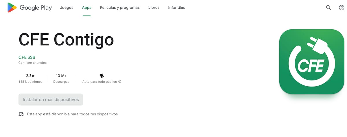 La aplicación está disponible para todos tus dispositivos.