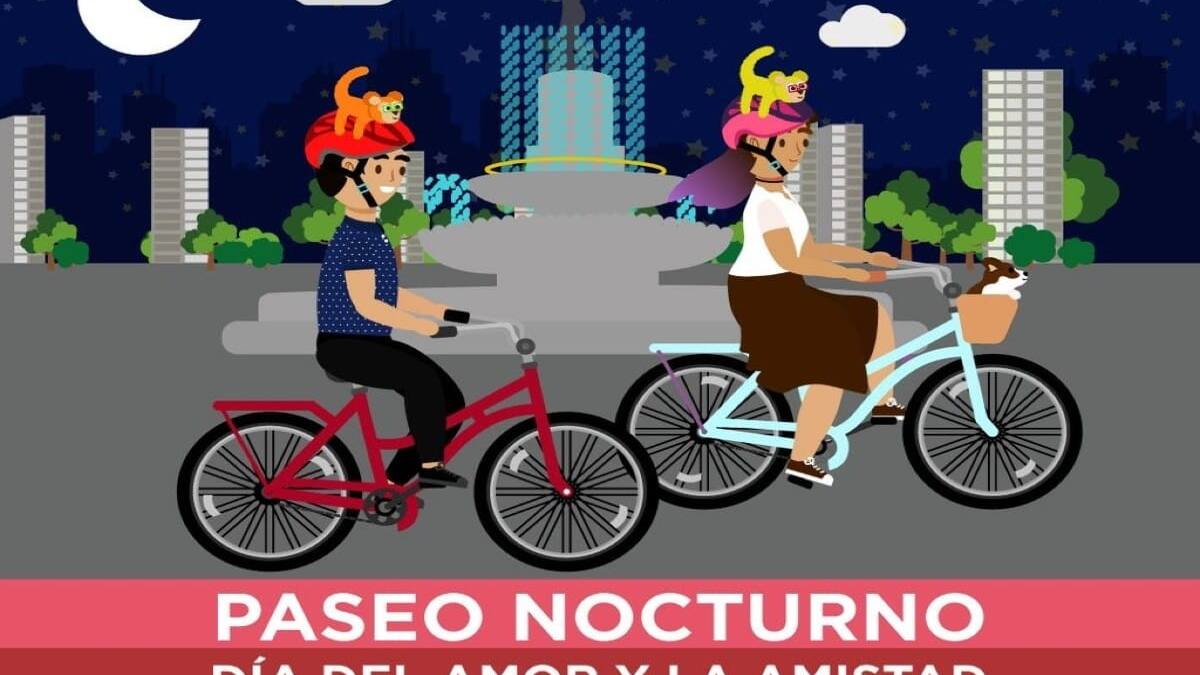 Paseo Nocturno “Muévete en bici”: Conoce la ruta del Día del Amor y la Amistad