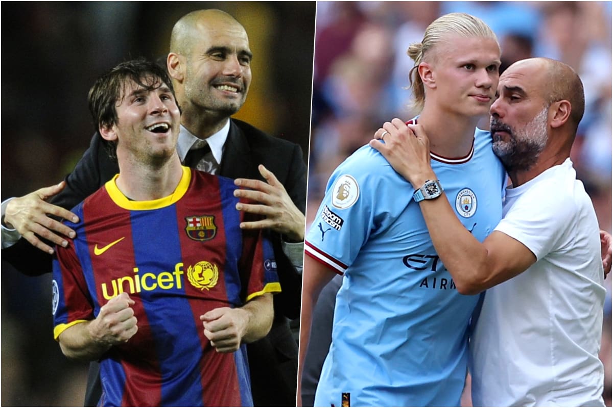 Pep Guardiola dirigió por cuatro años a Lionel Messi y hoy cumple su primera temporada con Haaland en el Manchester City