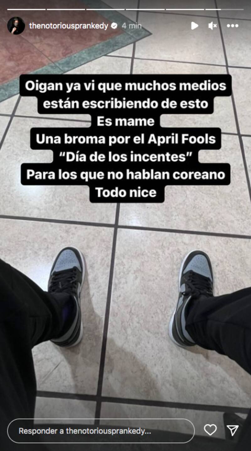 Prankedy hace broma a sus seguidores en el April Fool's Day.