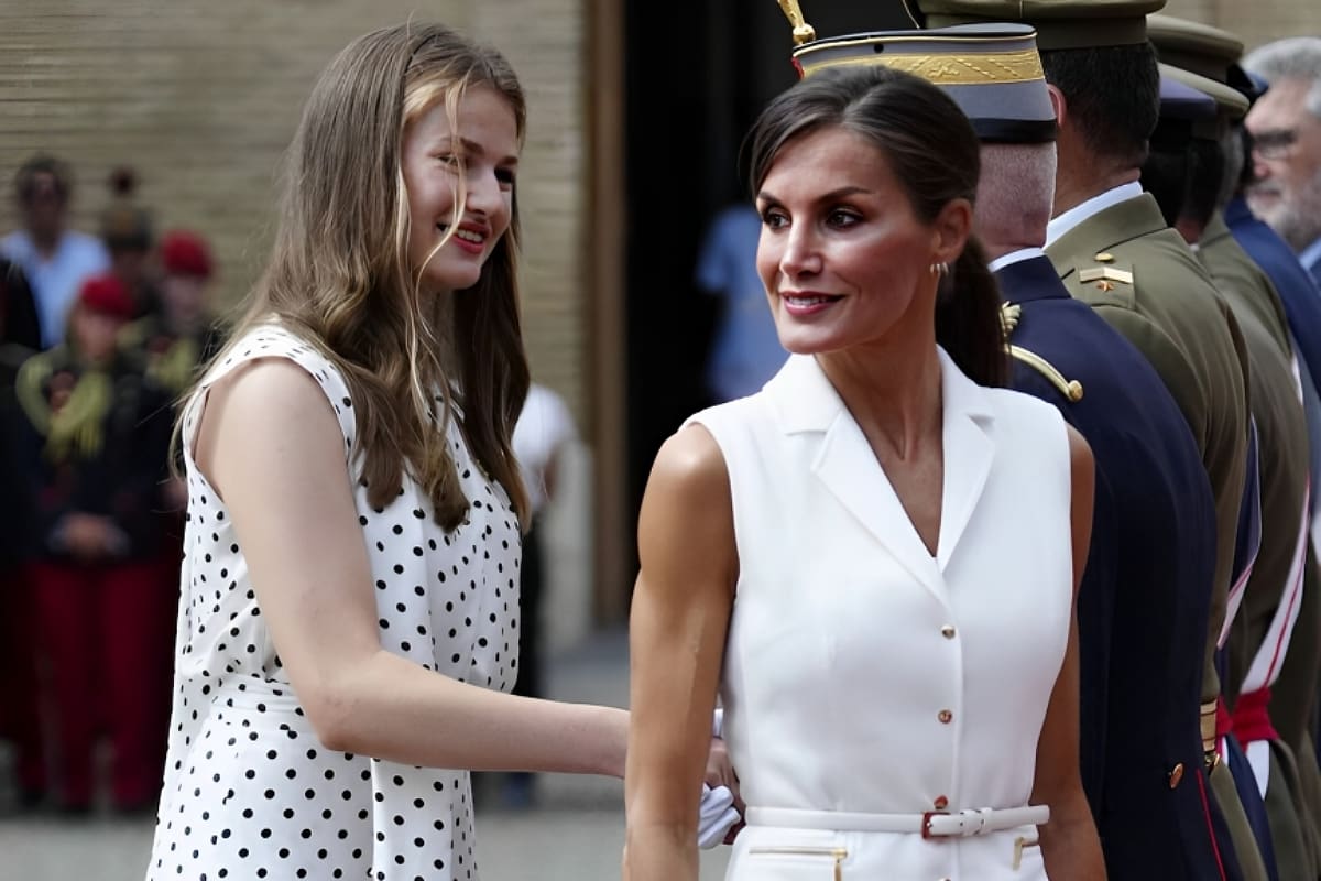 La monarca acompañó a la princesa Leonor a la Academia General Militar de Zaragoza